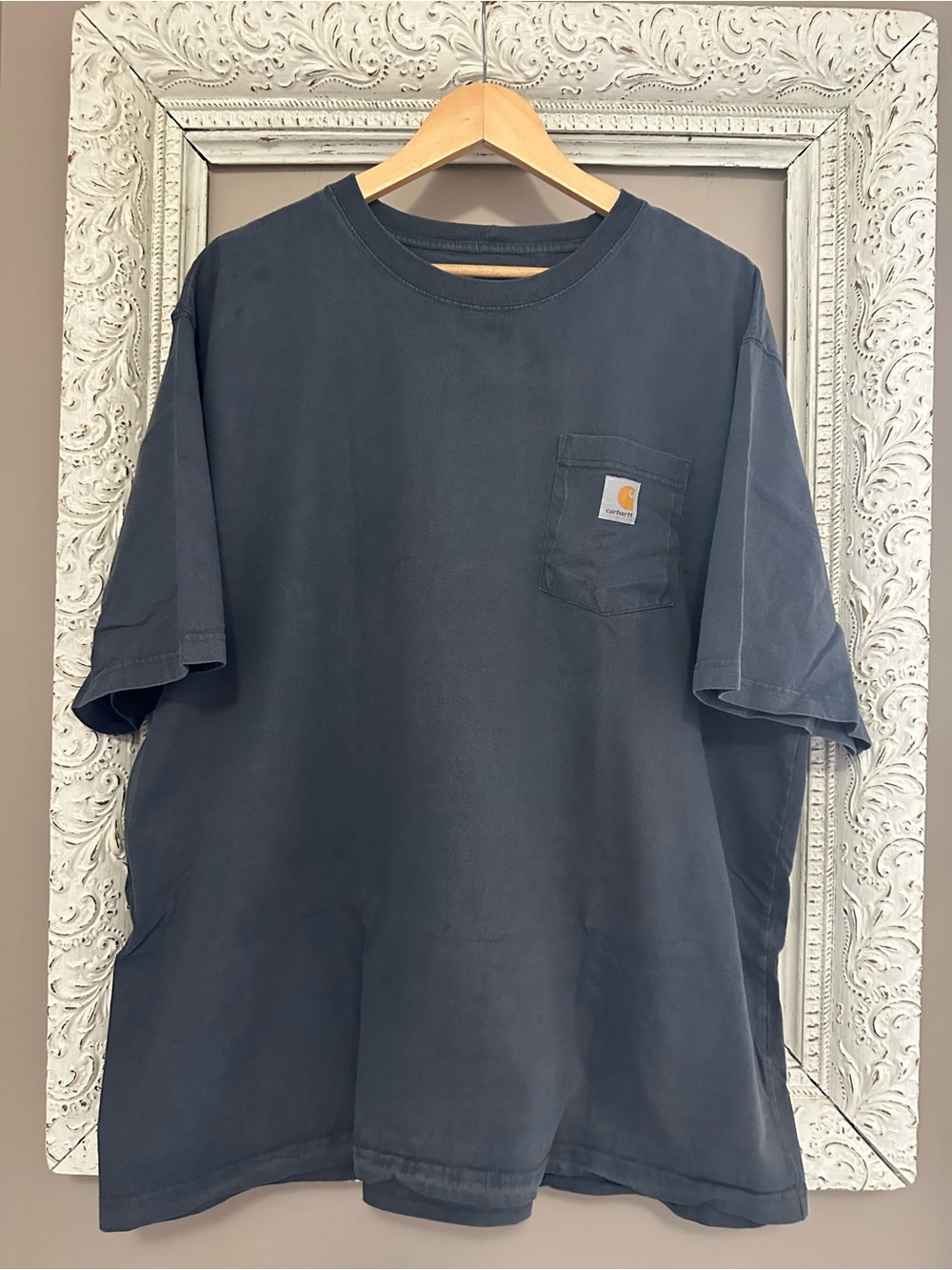 Carhartt Short Sleeve Pocket Tee in Navy. Size 2X